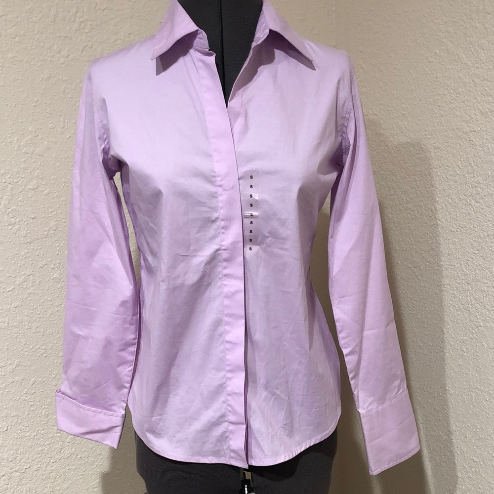 Banana Republic Women's Lavender Button-Front Dress Shirt